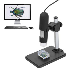 1000X Zoom USB Microscope 8 LED Compact Endoscope Magnifier Digital Video Camera Microscop with Rise and Fall Holder Third Hand