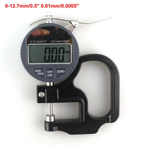 0-12.7mm Electronic Micrometer Digital Thickness Meter Gauge 0.01mm Depth Tester for Paper Film Leather Thickness Measuring Tool