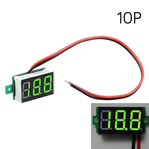 1 PC New 30X10mm 2-Line Mini Digital Voltmeter Green LED Panel Voltage Meters  3- Digital Display Voltage Voltmeter VE799 P
