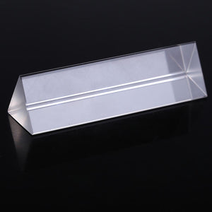 10cm Optical Glass Triple Triangular Prism Physics Teaching Light Spectrum Experiment With Box for Children Friends Gift