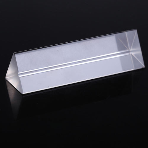 10cm Optical Glass Triple Triangular Prism Physics Teaching Light Spectrum Experiment With Box for Children Friends Gift