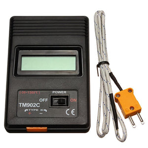 TM-902C Black K Type Digital LCD Temperature Detector Thermometer Industrial Thermodetector Meter + Thermocouple Probe New