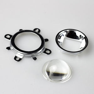 1Set 44mm Optical Glass LED Lens 60 Degree + 50mm Reflector Collimator + Fixed Bracket for 20W 30W 50W 100W COB High Power Chip