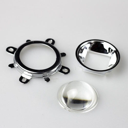 1Set 44mm Optical Glass LED Lens 60 Degree + 50mm Reflector Collimator + Fixed Bracket for 20W 30W 50W 100W COB High Power Chip