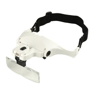 1.0X 1.5X 2.0X 2.5X 3.5X 5Lens Adjustable Glasses Loupe Magnifier Headband Magnifying Glass with LED Light Eye Watch Repair Tool