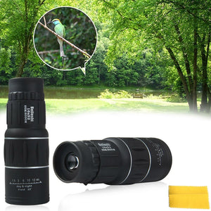 16 x 52 Dual Focus Zoom Monocular Telescope Handy Sports Camping Hunting Pocket Compact Outdoor Travel Big Eyepiece Binoculars