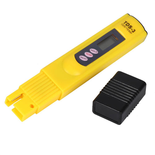 1 Pcs Digital LCD Water Quality Testing Pen Purity Filter TDS Meter Tester 0-9990 PPM Temp Portable Yellow