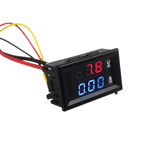 1Pcs Top Quality DC 100V 10A Voltmeter Ammeter Blue + Red LED Amp Dual Digital Volt Meter Gauge