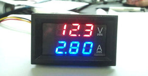 1pcs Newest 0.28" Top Quality DC 0-100V 10A Voltmeter Ammeter Red + Blue LED Amp Dual Digital Volt Meter Gauge Voltage Current