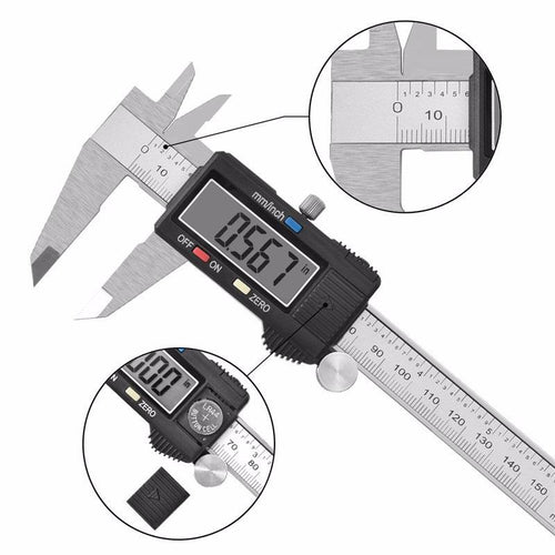 0-150/200/300mm 0.01mm Electronic Digital Caliper Vernier Calipers Stainless Steel Micrometer Measuring Tools with LCD Screen