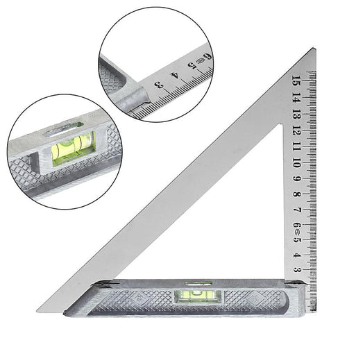1PC Triangle Ruler 90 Degree Alloy Measuring Tool With Bead Horizontal Woodworking