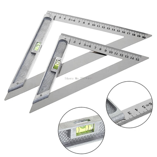 1PC Triangle Ruler 90 Degree Alloy Measuring Tool With Bead Horizontal Woodworking -B119