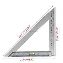 1PC Triangle Ruler 90 Degree Alloy Measuring Tool With Bead Horizontal Woodworking -B119
