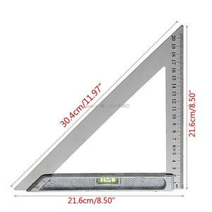 1PC Triangle Ruler 90 Degree Alloy Measuring Tool With Bead Horizontal Woodworking -B119