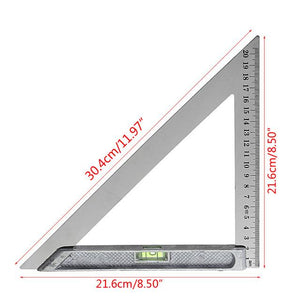 1PC Triangle Ruler 90 Degree Alloy Measuring Tool With Bead Horizontal Woodworking-Y122