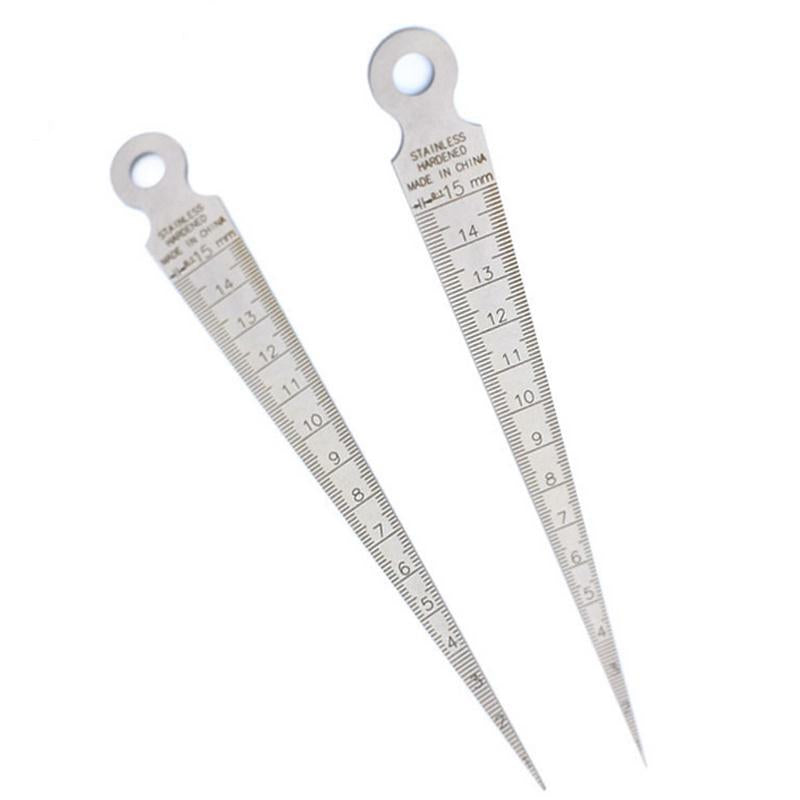 1Piece Wedge-shape 1-15mm Calliper Gauge Metric System Stainless Steel Bore Feeler Gauge Measuring Tool