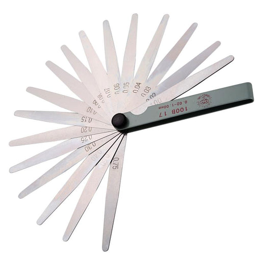 100mm 17 Blade Metric Feeler Gauge 0.02-1.00mm Gap Filler Thickness Measurement Tool Set
