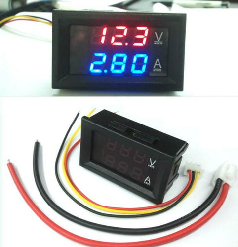 1pcs DC 100V 10A Voltmeter Ammeter Blue Red LED Amp Dual Digital Volt Meter Gauge Tool