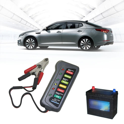12V Digital Battery / Alternator Tester Battery State Check with 6-LED Lights Display Car Vehicle Battery Diagnostic Tool
