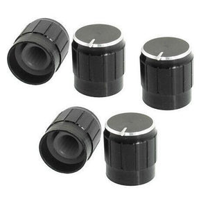 10 Pcs Black Metal 6mm Knurled Shaft Potentiometer Control Knobs