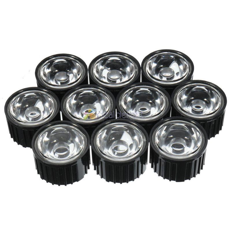 10pcs 20mm 45 degrees LED Lens Reflector For 1W 3W 5W High Power LED  Lamp Light