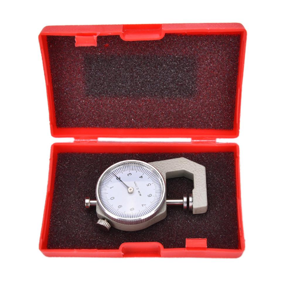 1PCS 0-10mm New dial thickness gauge 10mm leather paper thickness meter tester for leather flim paper