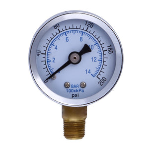 1/8" Male NPT Thread Air Compressor Hydraulic Mini Pressure Gauge 1.5" Face 0-200 PSI Side Mount Manometer Pressure Tester UC#