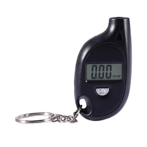 1pcs Black Mini KeyChain Protable Digital Auto Car Tire Motorcycle Tyre Pressure Tester Tyre Tester Keychain Style LCD Display