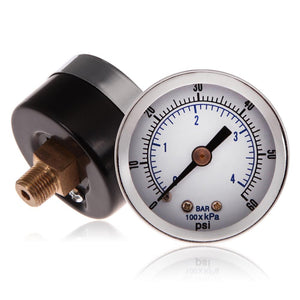 1/8" NPT Mini Pressure Gauge Air Compressor Hydraulic Vacuum Gauge Manometer Pressure Tester 0-60 PSI Back Mount 1.5" Dial Plate