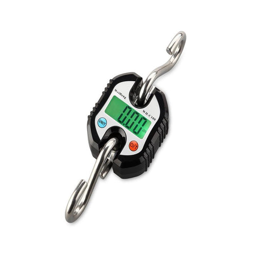 150kg/50g Mini Crane Scale Portable Digital Stainless Steel Hook Hanging Scales Loop Weighing Balance Green LCD Backlight